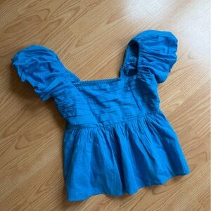 Abercrombie & Fitch Vibrant Blue Textured Top